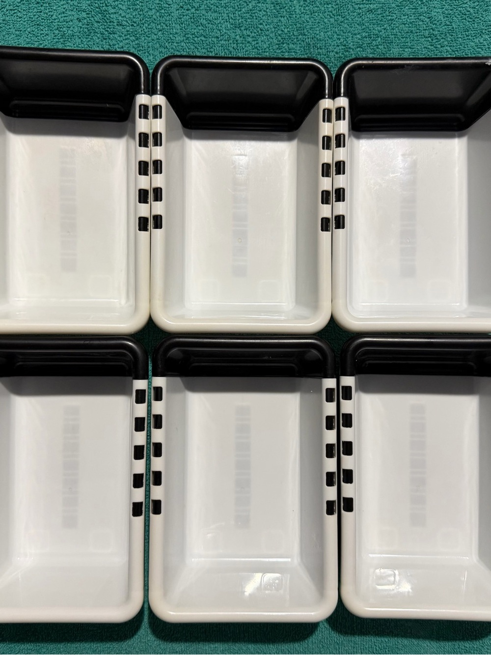 Set of Six Black and White Expandable Drawer Organizers